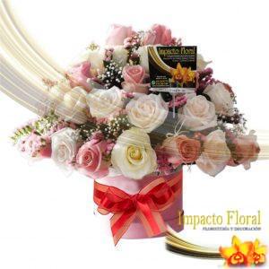 Caja redonda de Rosas