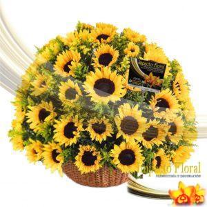 Canasta de girasoles