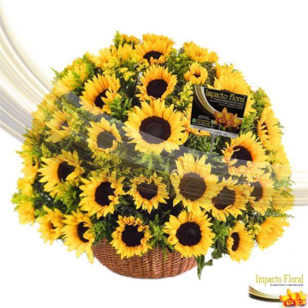 Canasta de girasoles